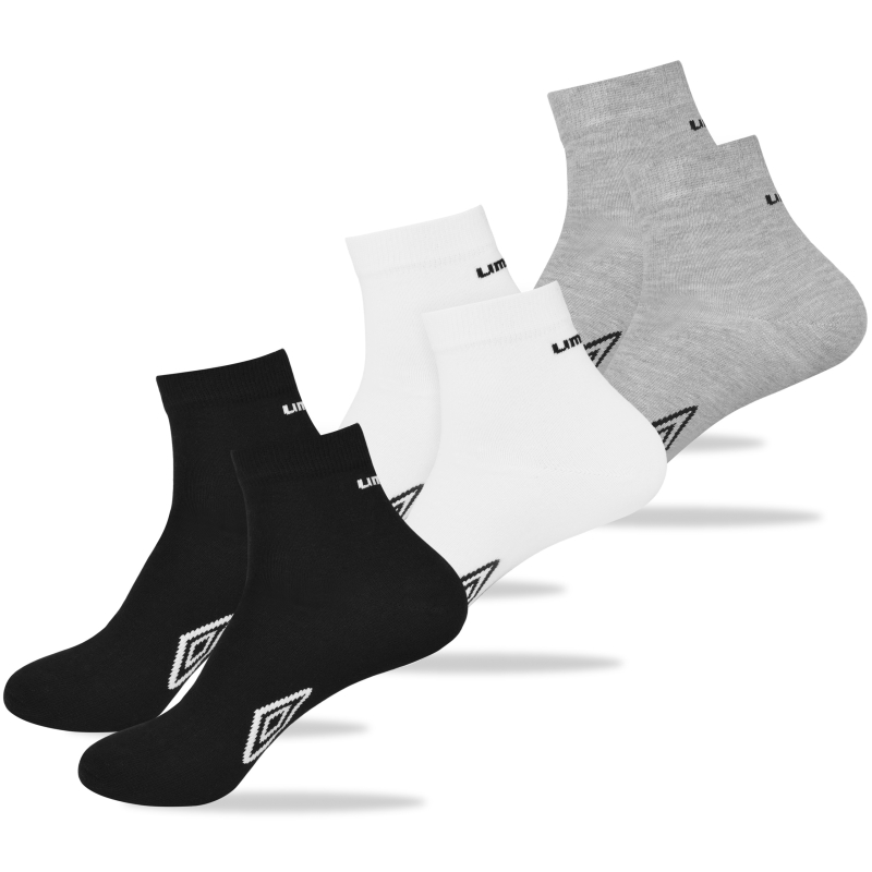 Umbro – 3 pary skarpet quarter typu zakostki, idealne na co dzień i do sportu