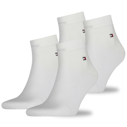 TOMMY HILFIGER Skarpety Męskie Za Kostkę Bawełna BIAŁE 2 Pary