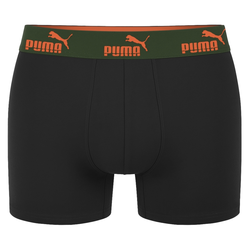 Czarne bokserki Puma z zieloną gumą w pasie