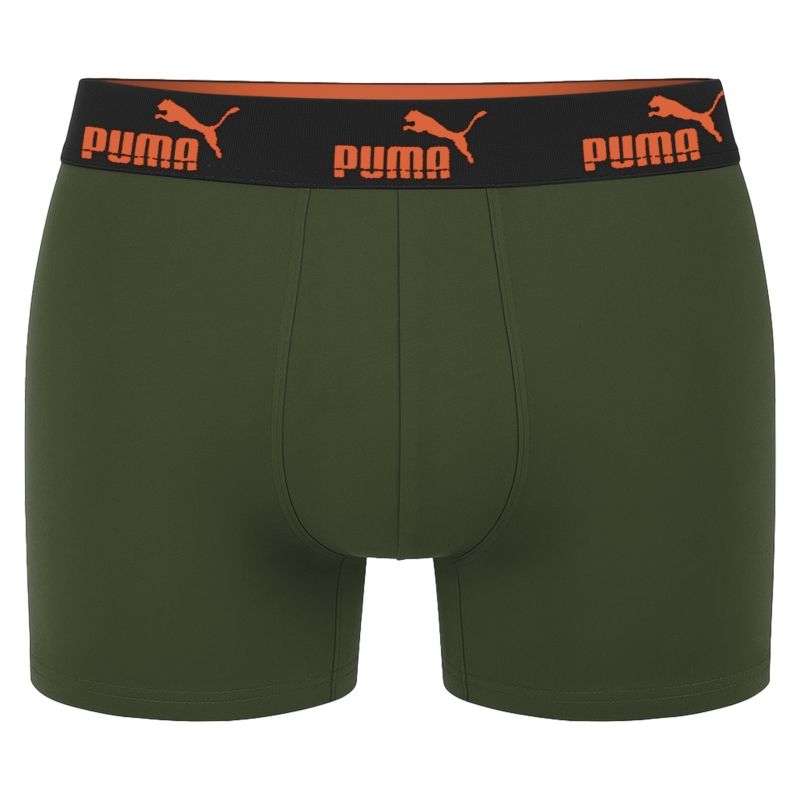 Zielone bokserki Puma z czarną gumą w pasie