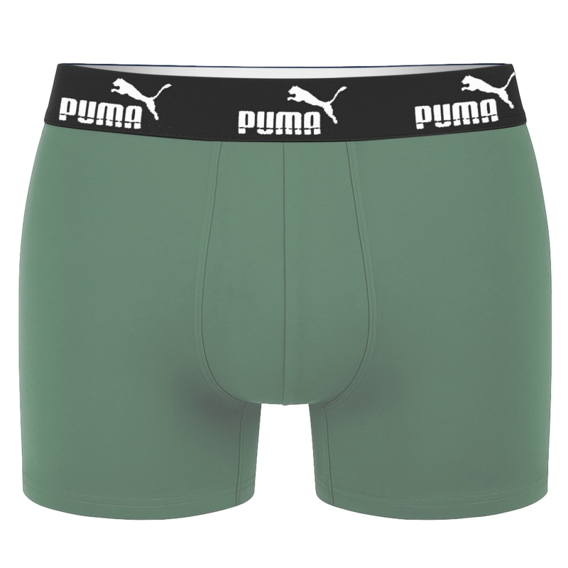 Zielone bokserki Puma z czarną gumą