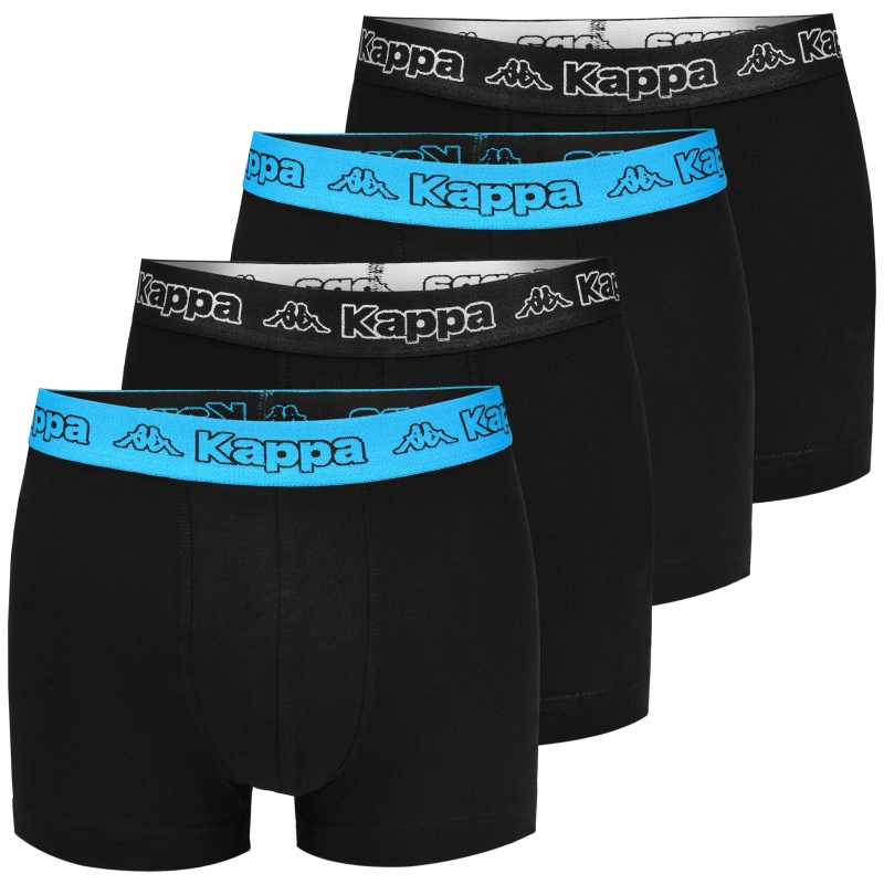 Kappa bokserki czarne z niebieską gumą i logo