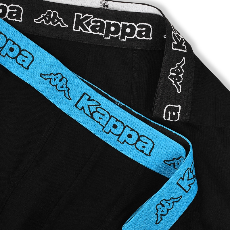 Kappa bokserki czarne z logo na gumach w dwóch kolorach