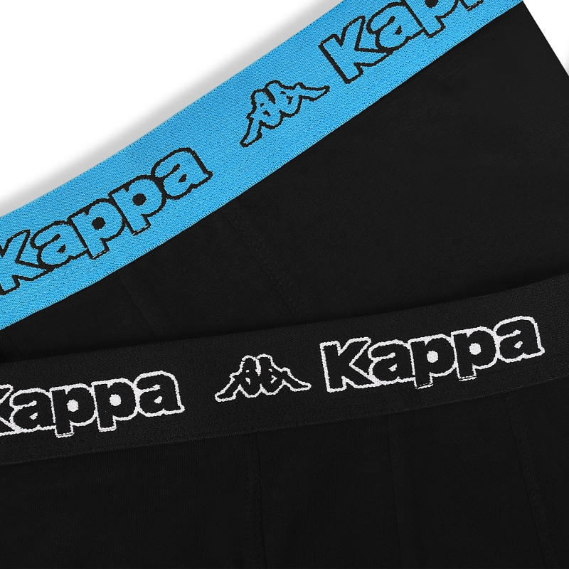 Kappa bokserki czarne z detalem niebieskiej i czarnej gumy