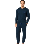 Lee Cooper Piżama Męska Bawełniana Długa Granat Niebieska