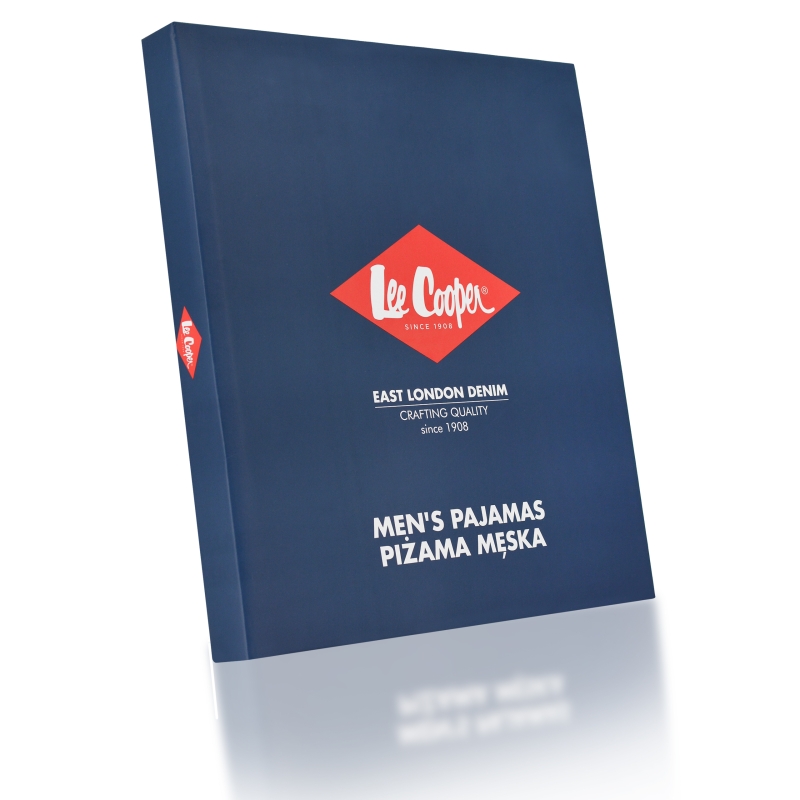 Opakowanie od granatowej piżamy męskiej Lee Cooper