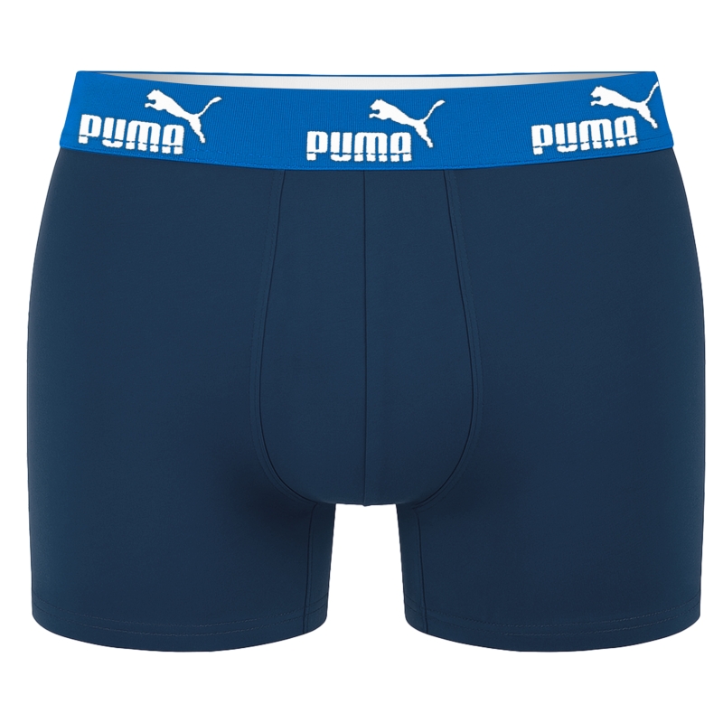Granatowe bokserki męskie Puma z niebieską gumą