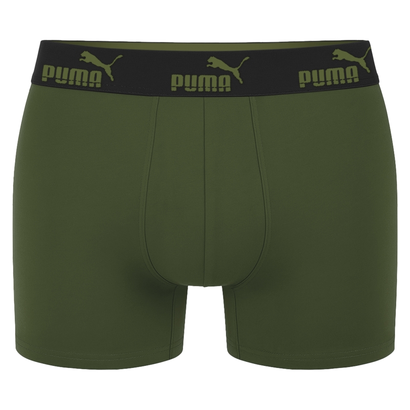 Zielone bokserki męskie Puma z czarną gumą