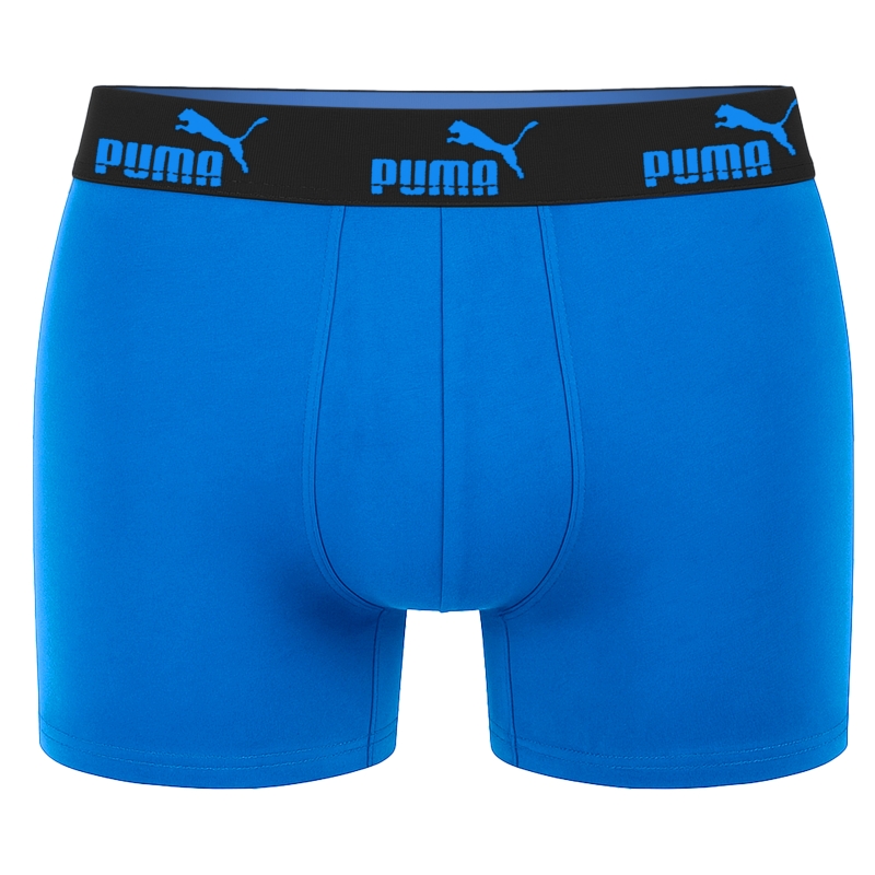 Niebieskie bokserki męskie Puma z czarną gumą