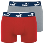 PUMA Bokserki Męskie 2 Sztuki Bawełna Czerwone Szare