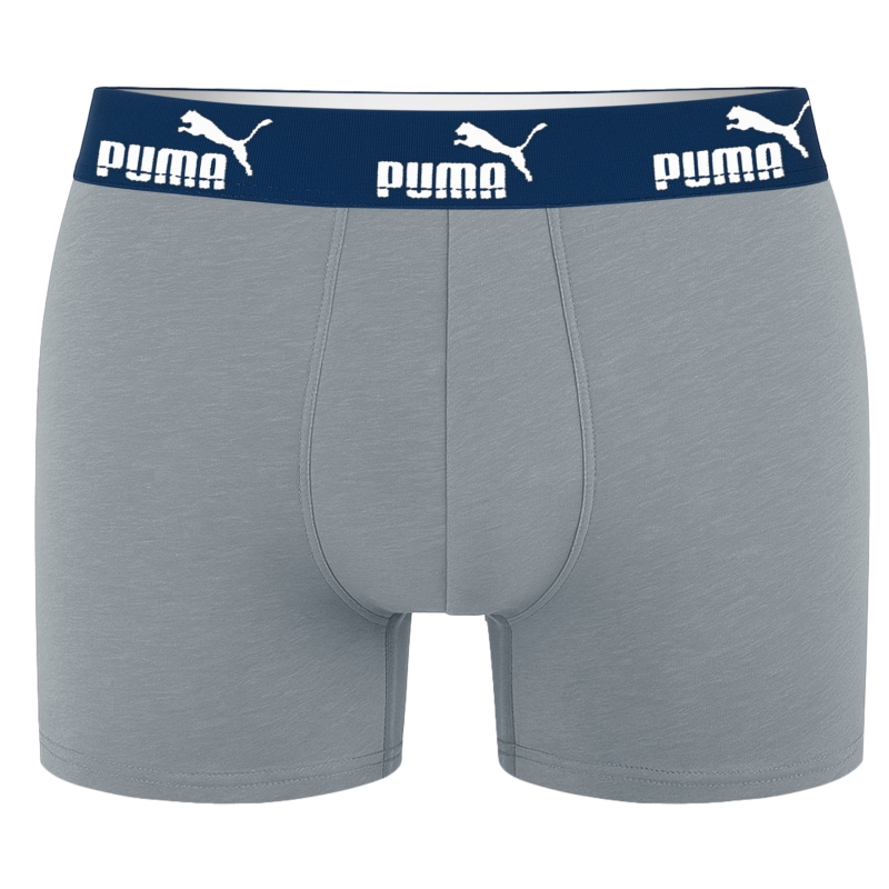 Szare bokserki męskie Puma z niebieską gumą