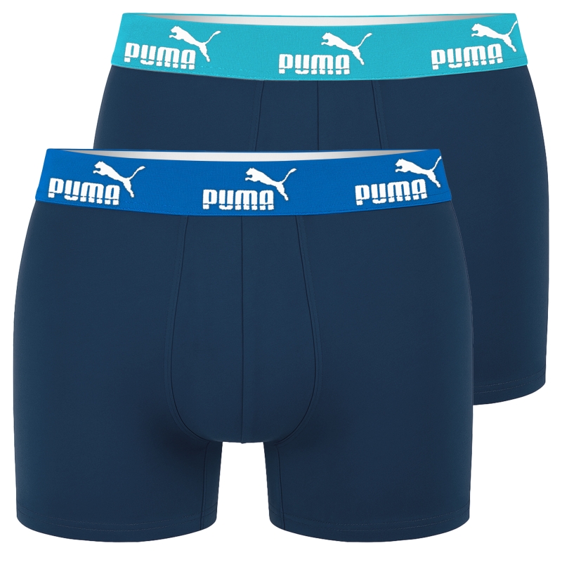 Puma bokserki męskie granatowe z kolorową gumą