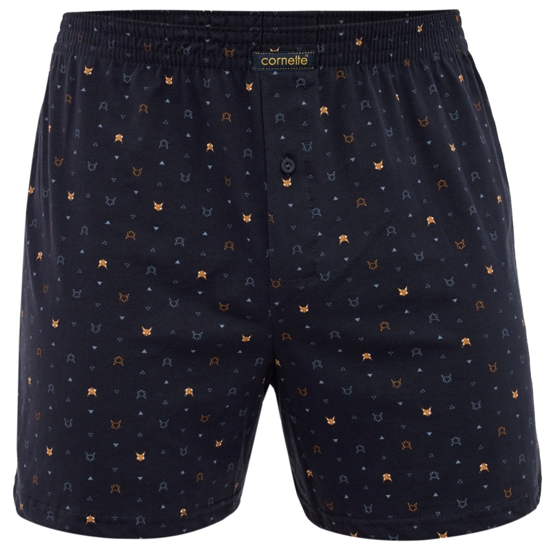 Cornette bokserki granatowe z pomarańczowym wzorem