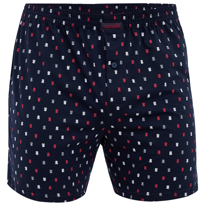 Cornette bokserki granatowe z czerwono-białym wzorem