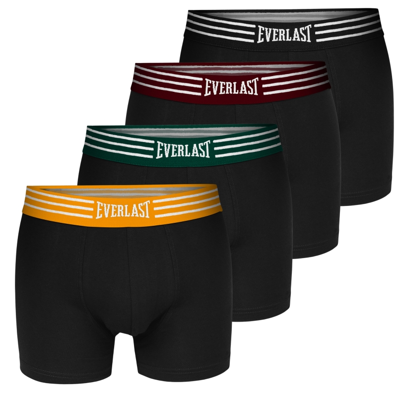 Everlast bokserki męskie zestaw czarne z kolorową gumą