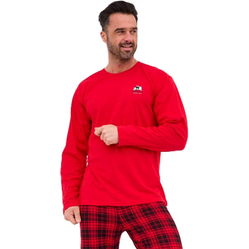 Cornette Piżama Męska Czerwona Krata Model