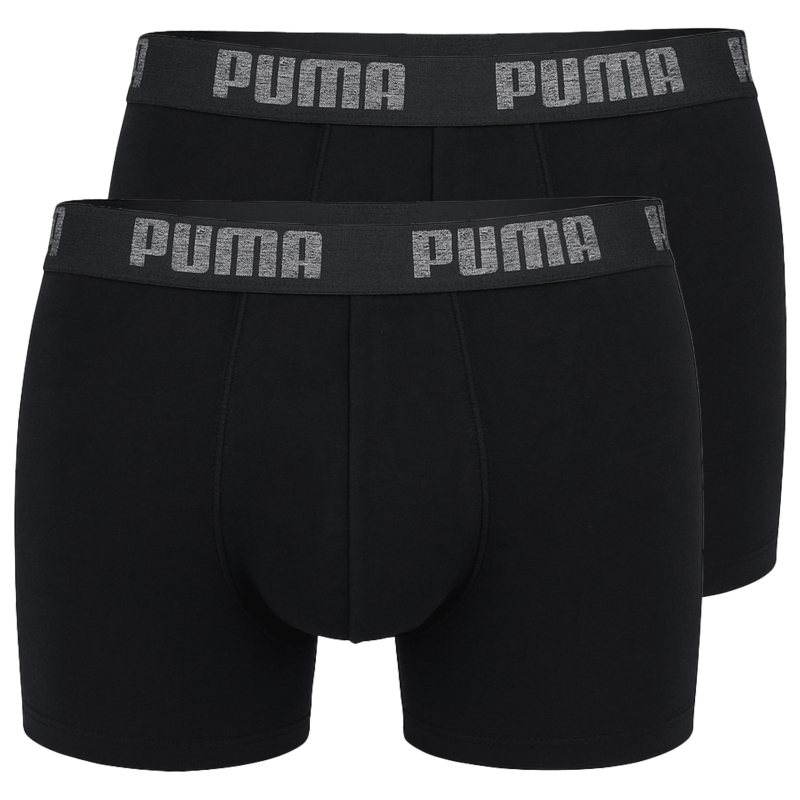 Puma bokserki męskie czarne z grafitową gumą z logo