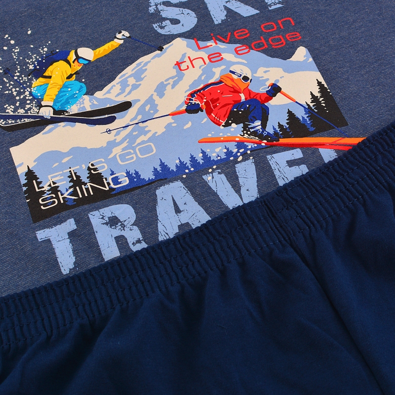 Cornette piżama – nadruk Ski Travel i elastyczny pas