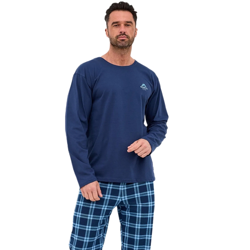 Cornette Piżama Męska Długi Rękaw Model