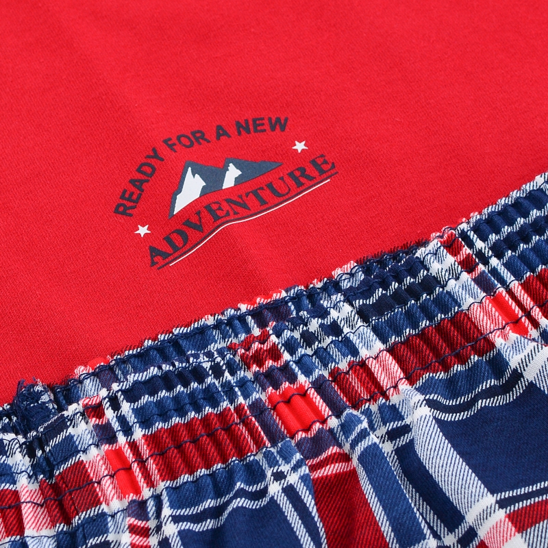 Cornette piżama – elastyczna gumka w spodniach w kratę