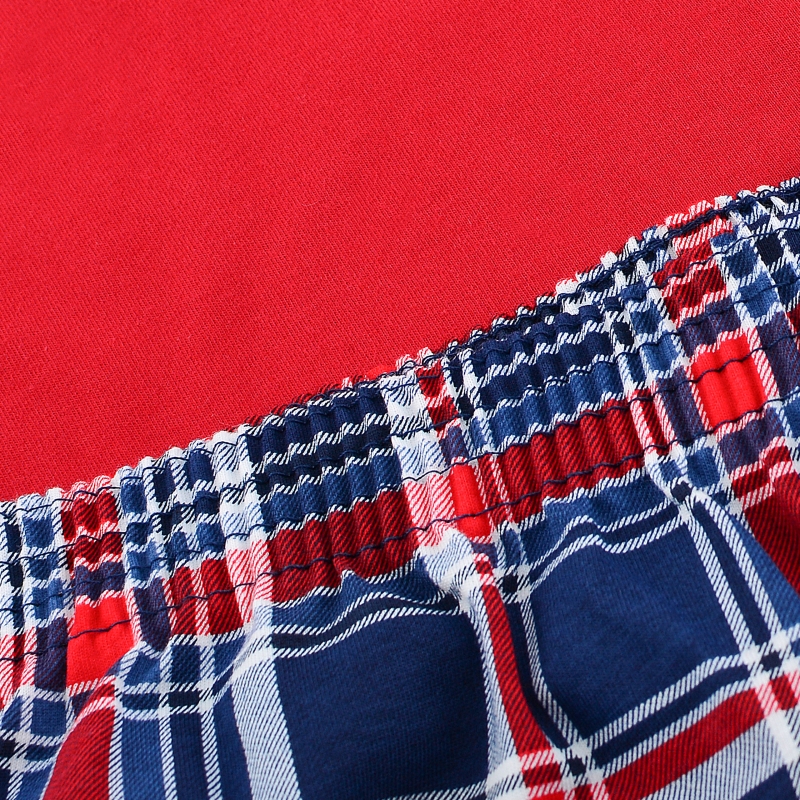 Cornette piżama – spodnie w granatowo-czerwoną kratę