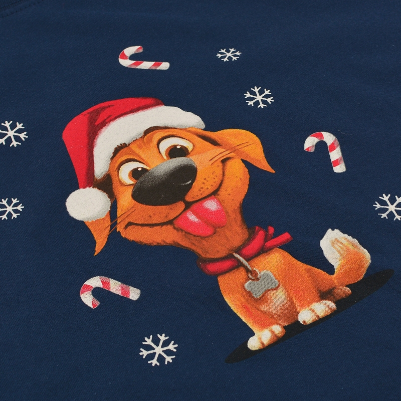 Cornette piżama – nadruk psa i śnieżynek na bluzie