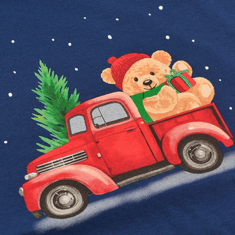 Cornette piżama – nadruk czerwonej ciężarówki z misiem