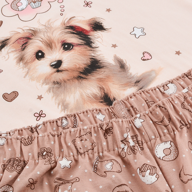 Cornette piżama – nadruk pieska i elastyczna gumka