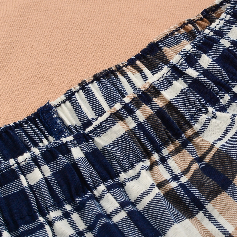 Cornette piżama – detal gumki spodni w kratkę