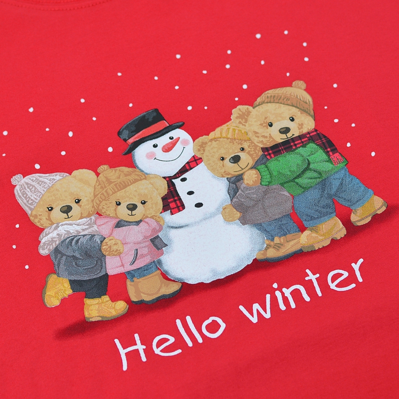 Cornette piżama – nadruk misiów i bałwana Hello Winter