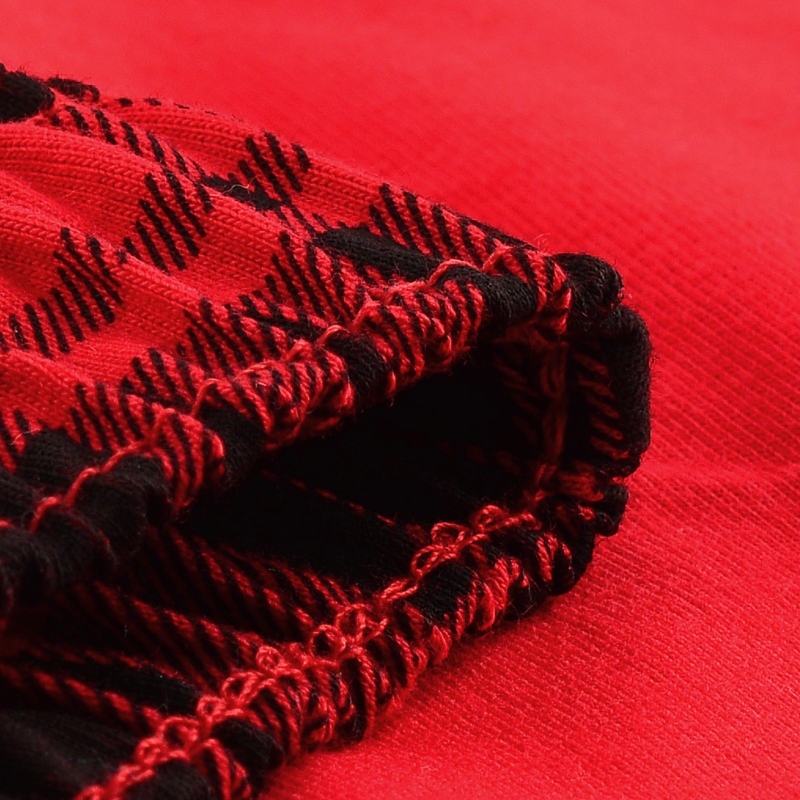 Cornette piżama – mankiet spodni w czerwono-czarną kratę