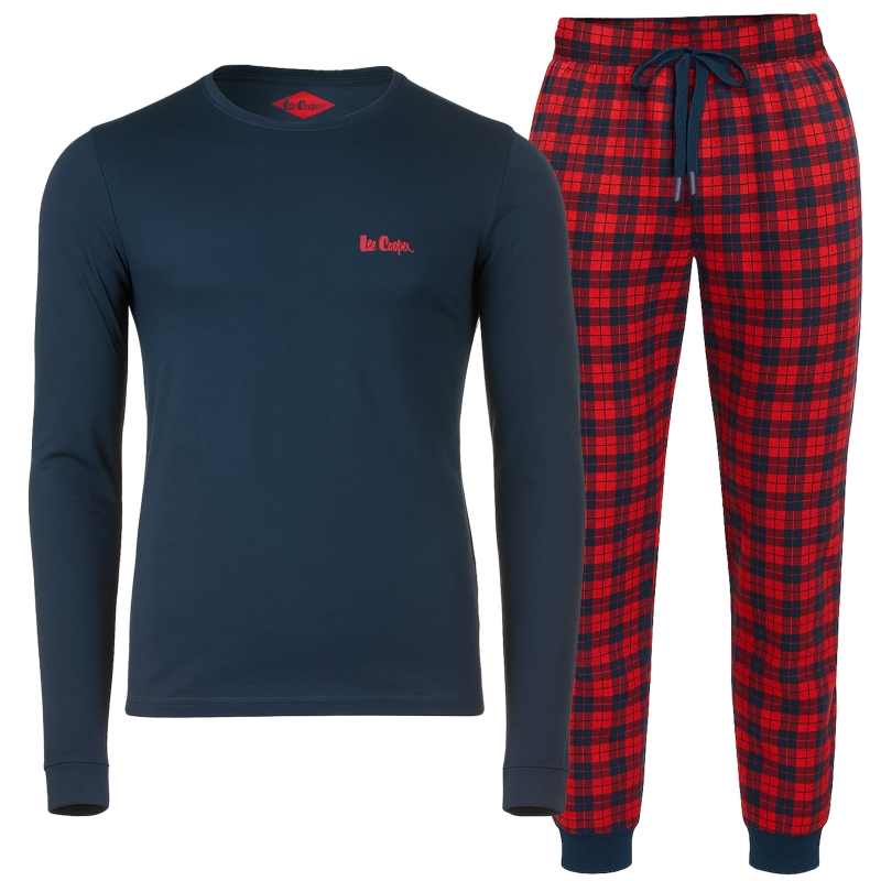 Lee Cooper piżama męska – zestaw granat i czerwień