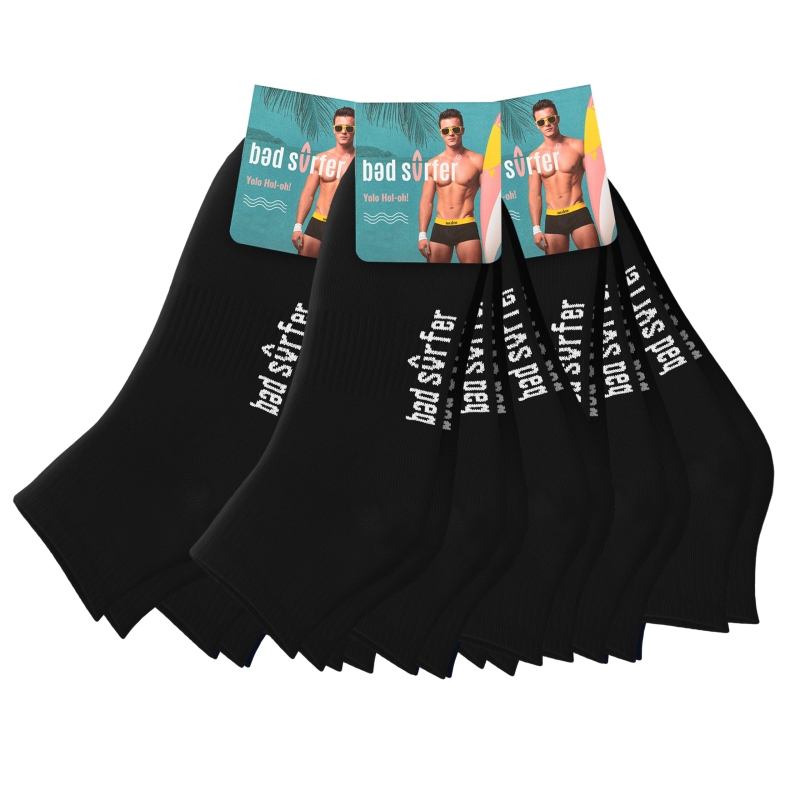 Skarpety bad surfer – pakiet 9 par z etykietą