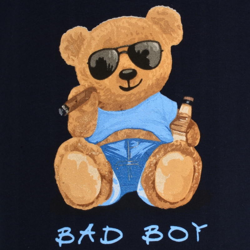 Zbliżenie na bokserki męskie Cornette z misiem Bad Boy