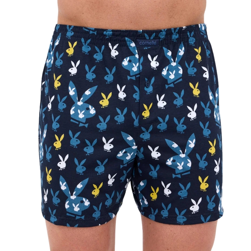Granatowe bokserki z kolorowymi króliczkami