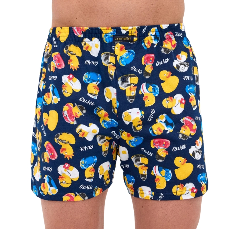 Granatowe bokserki z kolorowymi kaczkami