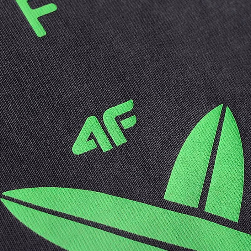 Zbliżenie na szarą koszulkę męską 4F