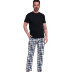 Cornette Komplet Piżama Męska Bawełna Czarny Biały