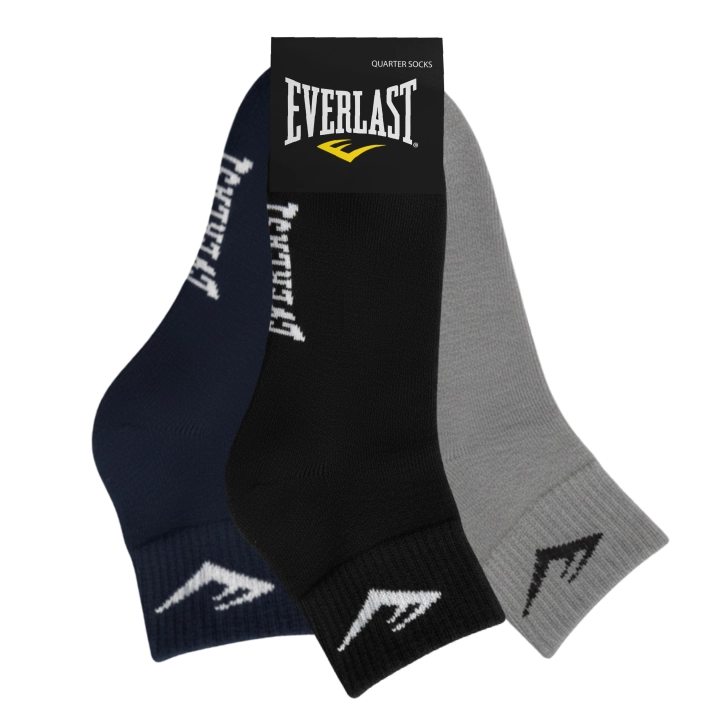 Zestaw 3 par męskich skarpet bawełnianych Everlast zakostki w kolorach czarnym, szarym i granatowym z oryginalnym opakowaniem