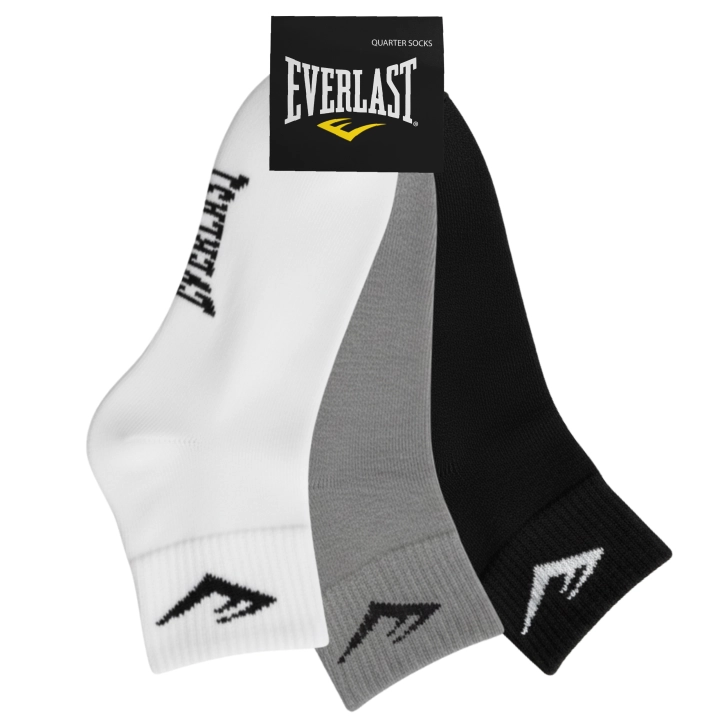 Zestaw 3 par męskich skarpet Everlast zakostki bawełniane w opakowaniu, kolory biały, szary, czarny