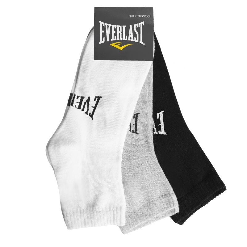 Zestaw skarpet Everlast zakostki, 3 pary w kolorach czarnym, szarym i białym, z brandingiem marki