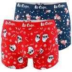 Lee Cooper Bokserki Męskie Świąteczne 2 sztuki Bawełna Wzór Mikołaj