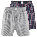 Lee Cooper Bokserki Męskie Luźne 2 sztuki Bawełniane Granat Paski