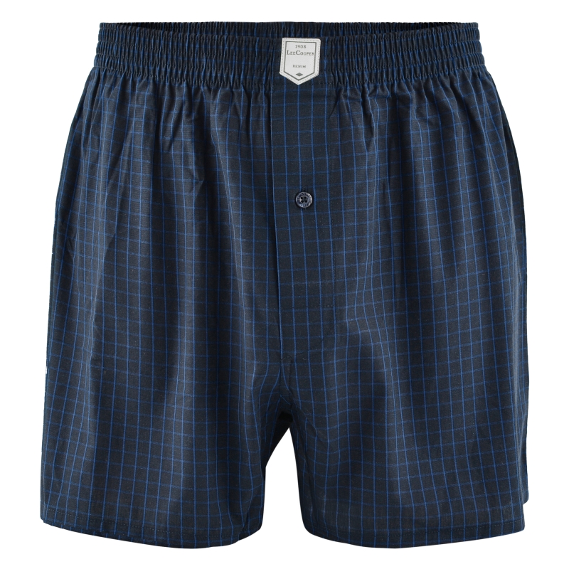 Błękitne bokserki męskie Lee Cooper w drobną kratkę