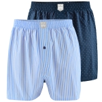 Lee Cooper Bokserki Męskie Luźne 2 sztuki Bawełniane Niebieskie