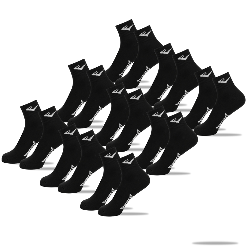 Dziewięć par czarnych skarpet męskich Everlast typu zakostki