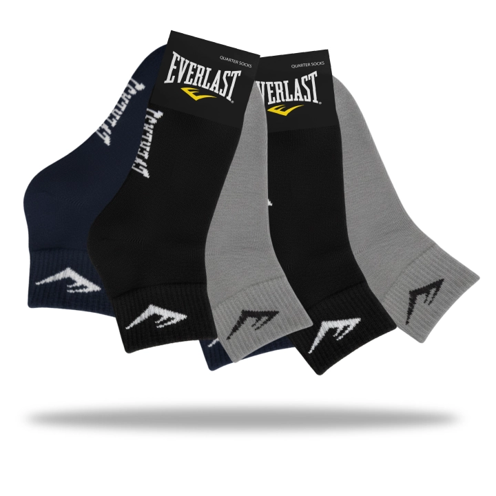 Opakowanie skarpet męskich Everlast z widocznymi kolorami granatowym, szarym i czarnym
