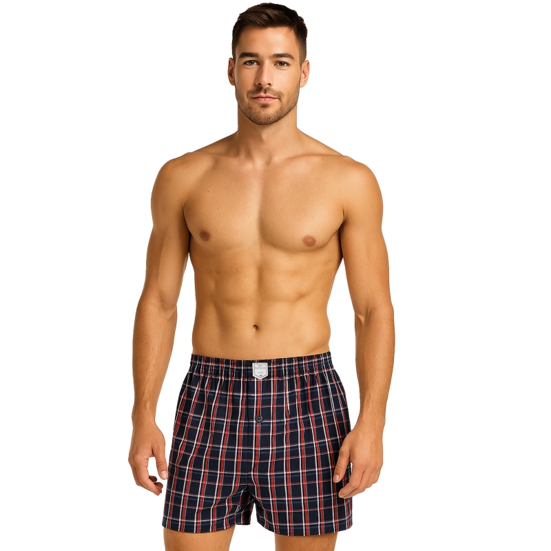 Bokserki męskie Lee Cooper w czerwoną kratkę Model