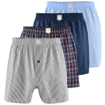 Lee Cooper Bokserki Męskie Luźne 4 sztuki Zestaw Bawełna Krata Paski