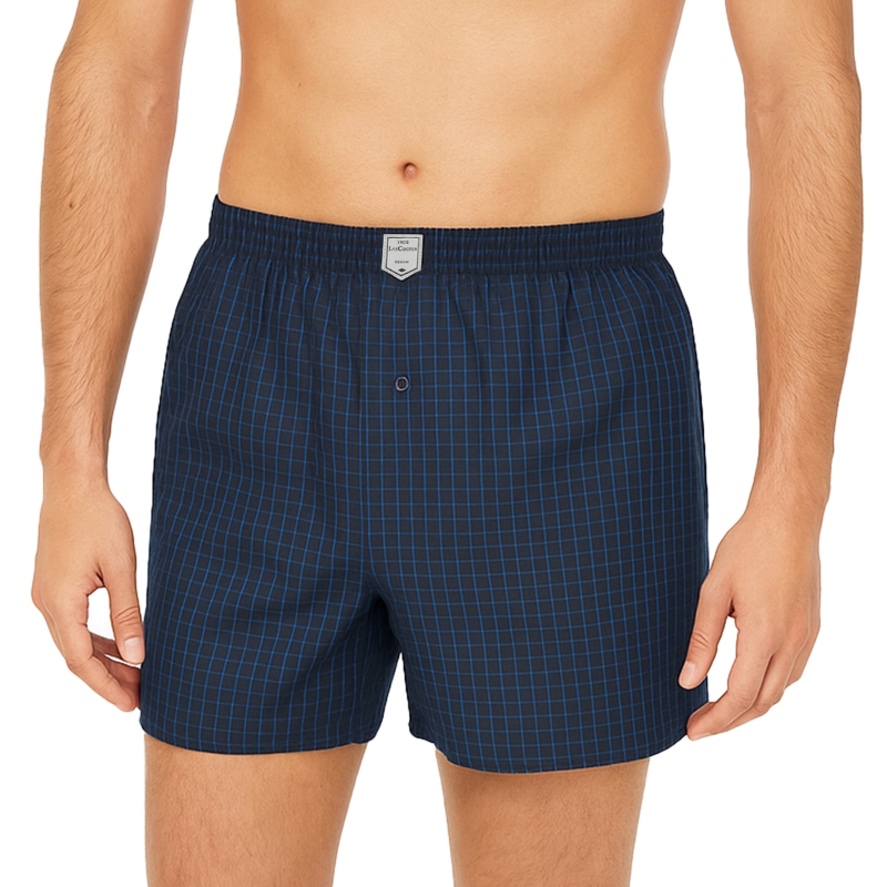 Bokserki męskie Lee Cooper granatowe w drobną kratkę